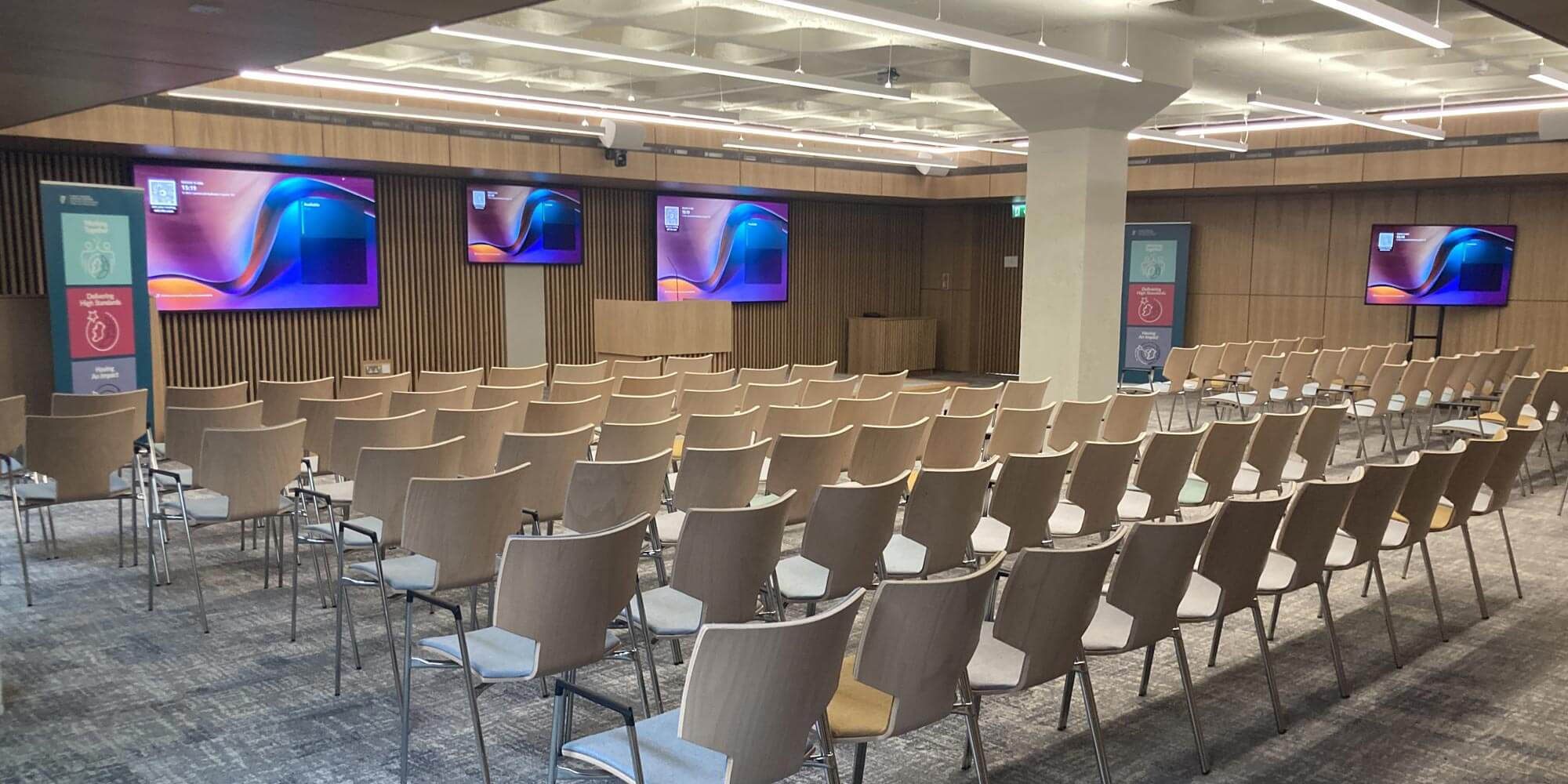 Conference room with AV displays